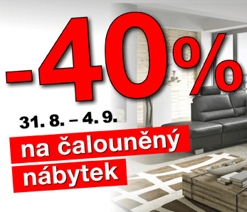 Sleva 40% na čalouněný nábytek