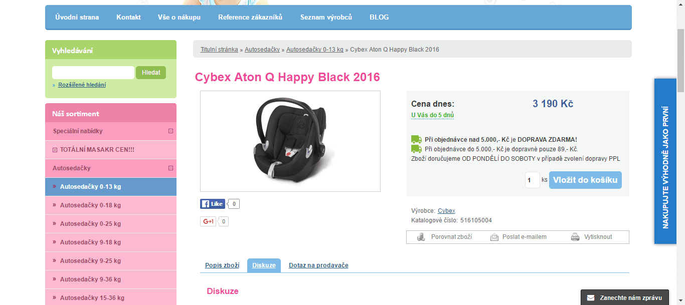 Autosedačka Cybex Aton Q 2016 Happy Black 