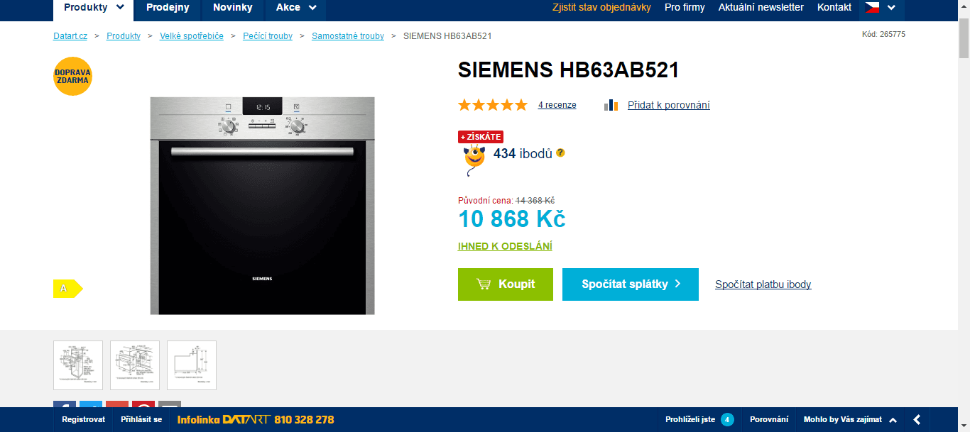Vestavná trouba Siemens HB 63AB521