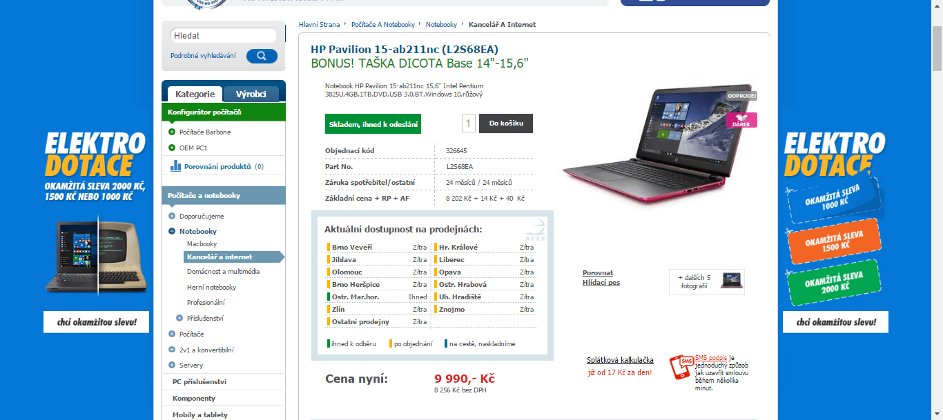 HP, 1,9GHz, 4GB RAM, 15,6", růžová