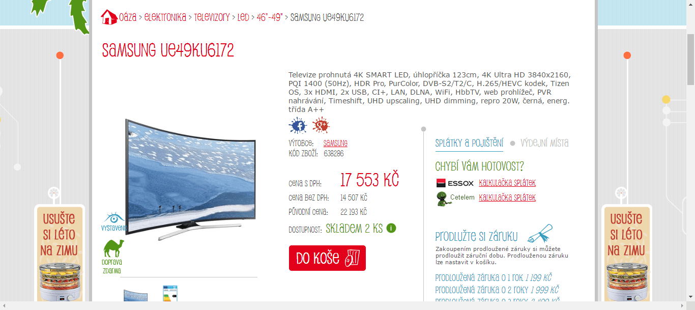Ultra HD TV, Smart, Curved, 123 cm, Samsung