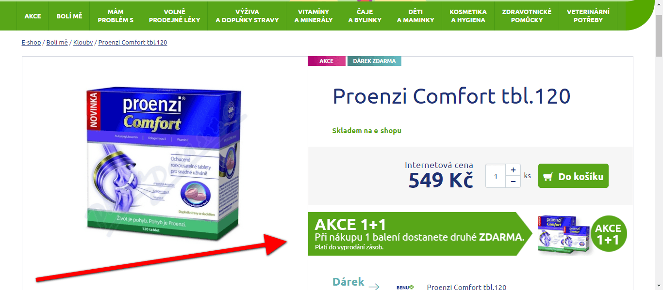 1+1 zdarma na Proenzi Comfort 120 tbl.