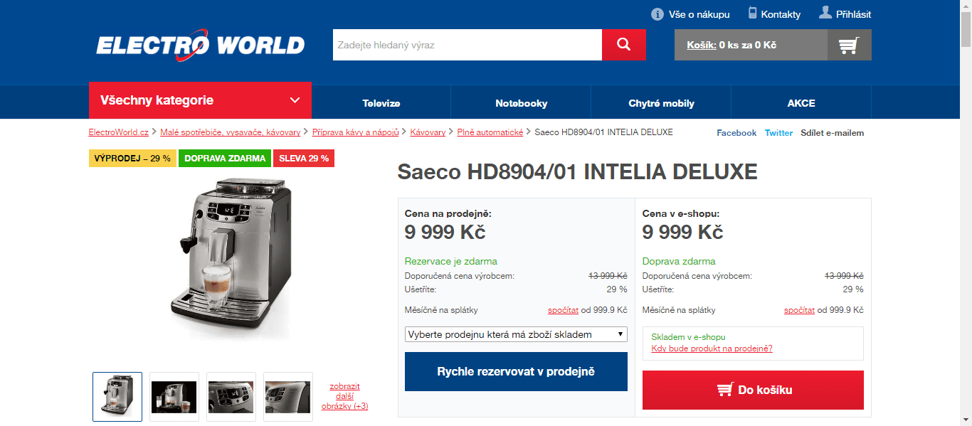Espresso Saeco HD 8904/01 Intelia Deluxe