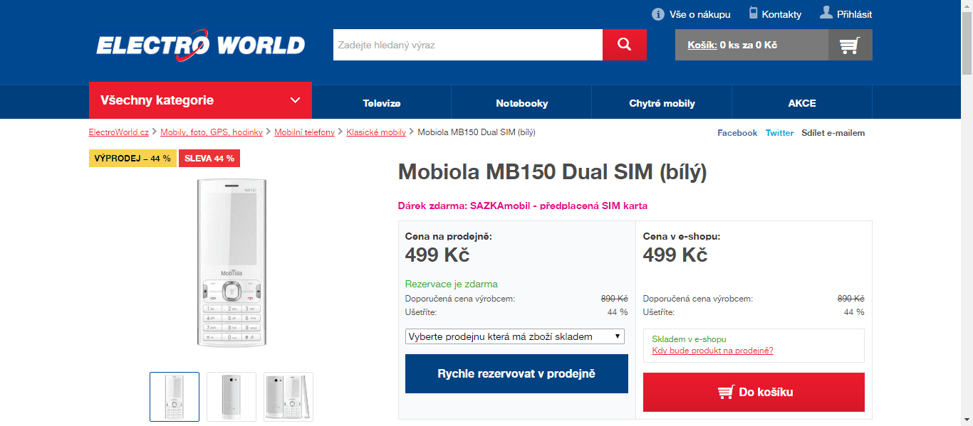 Klasický telefon Mobiola, dual