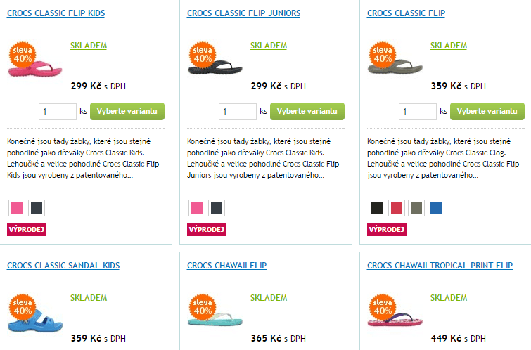 Sleva 40% na Crocs