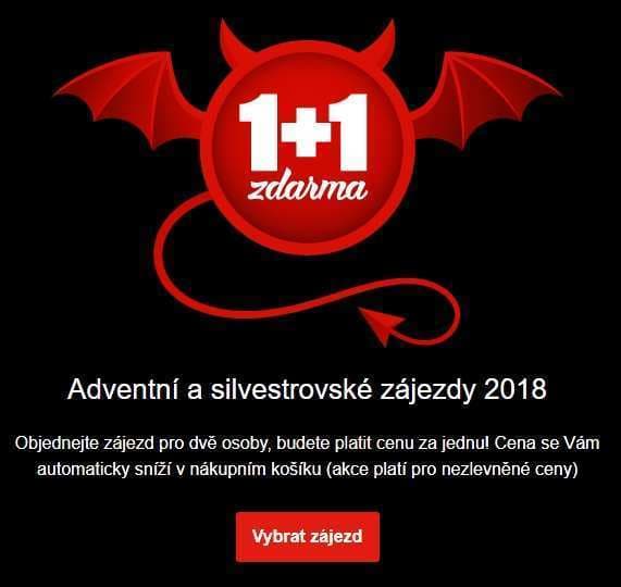 Cestování v akci 1+1 zdarma