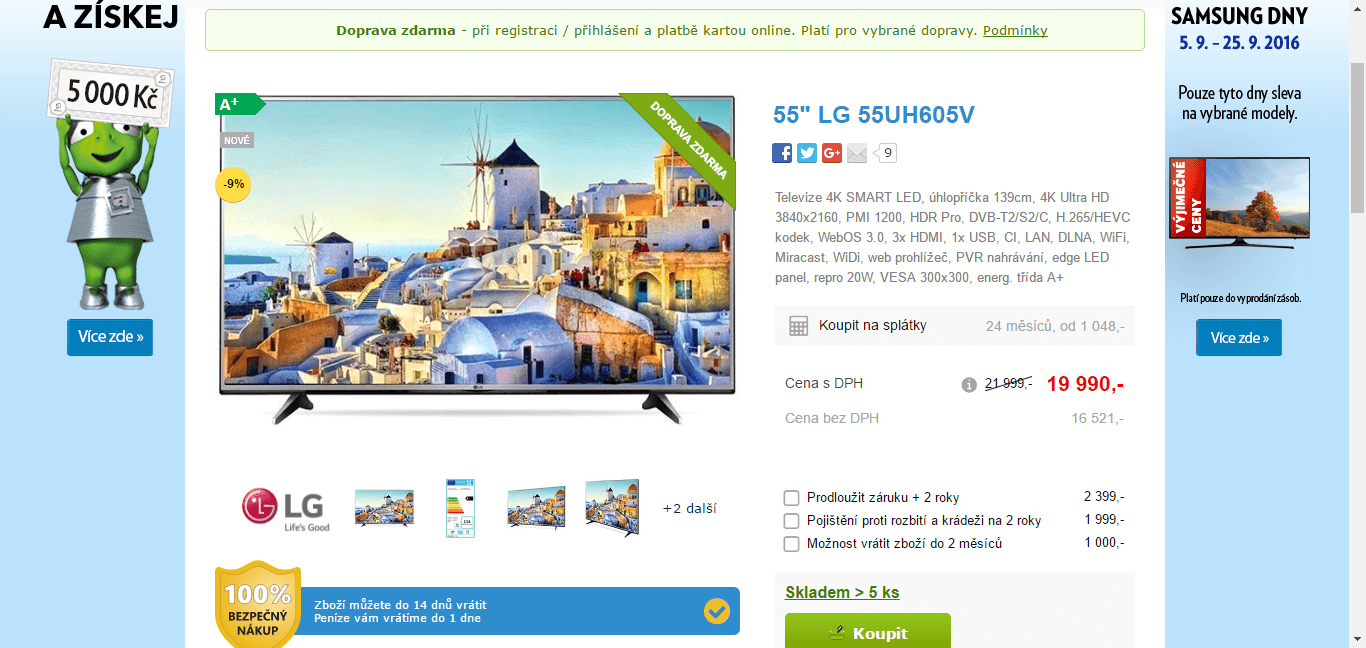 Ultra HD, Smart TV, 139 cm, LG