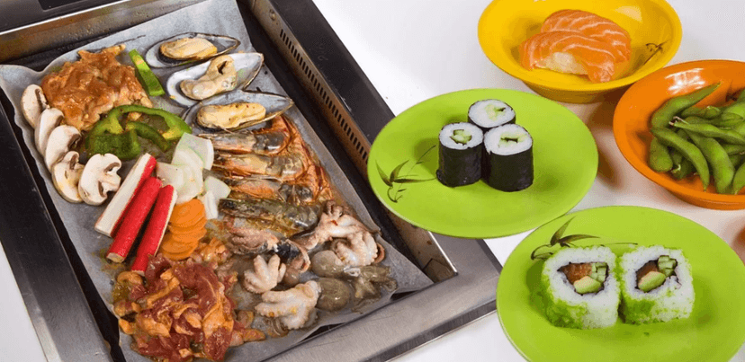3 hod running sushi a grilování na stole