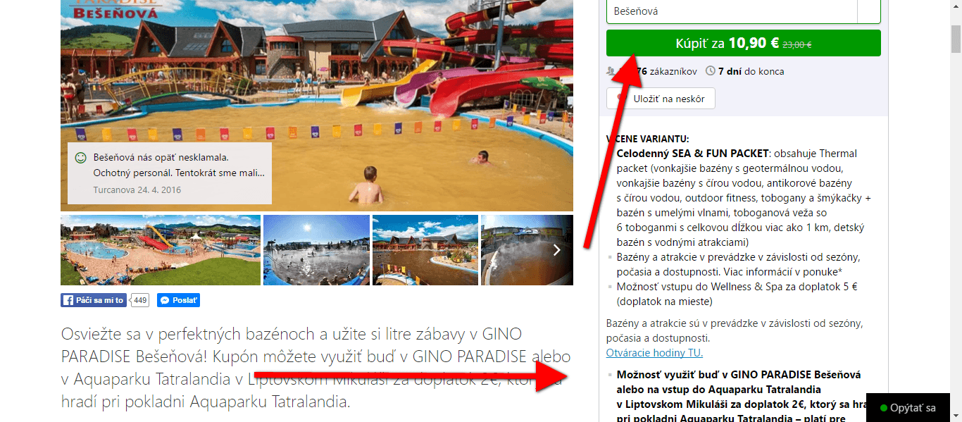 Celodenní vstup do Bešeňové nebo Tatralandie