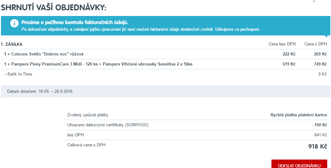 Dárek k nákupu plen Pampers