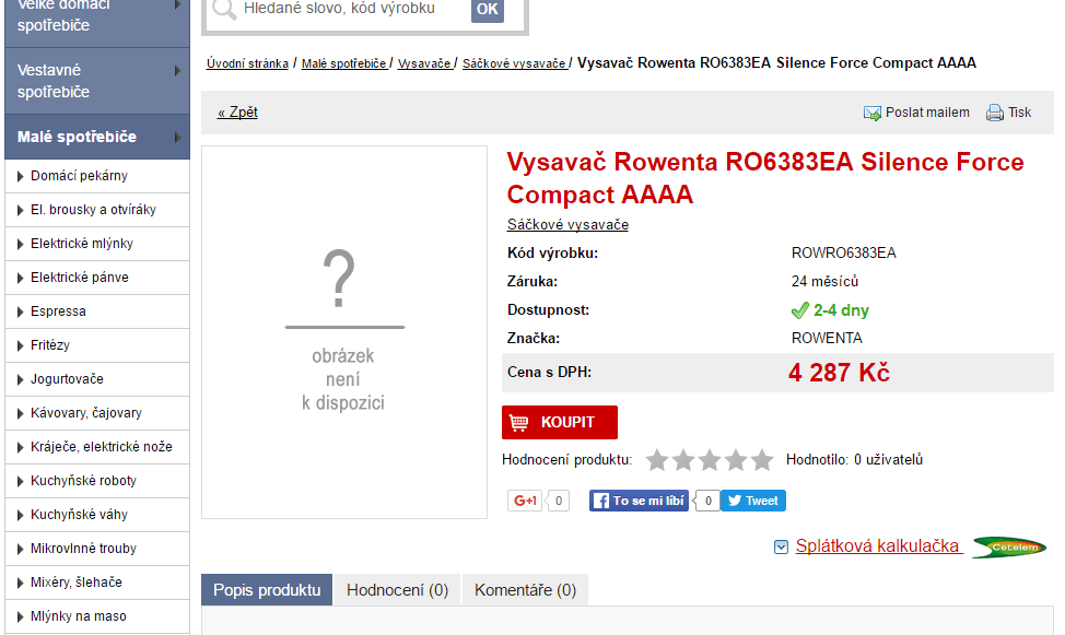 Vysavač Rowenta RO6383EA Silence Force Compact