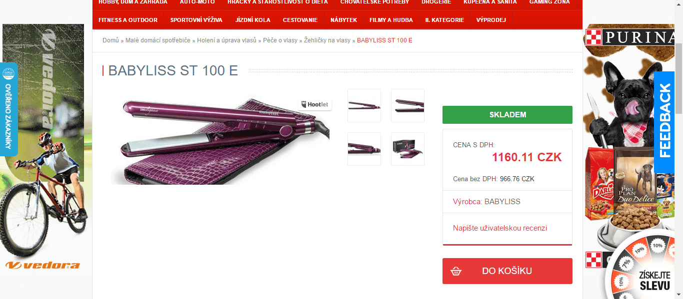 Žehlička na vlasy BaByliss ST 100E