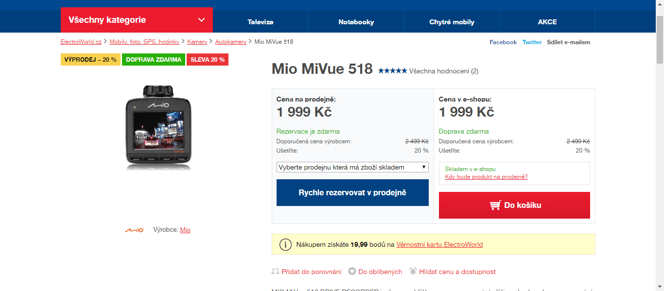 Kamera do auta MIO MiVue 518 