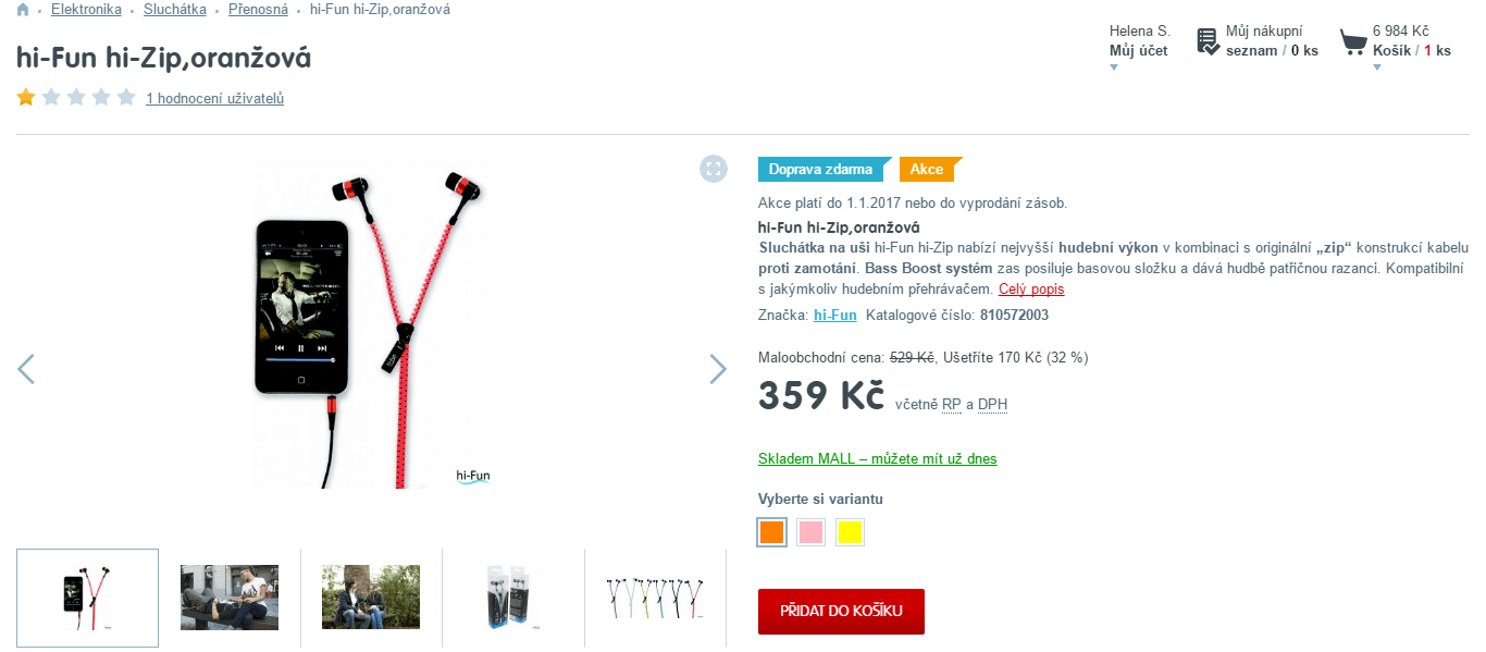 Sluchátka Hi-fun Hi-Zip + DZ