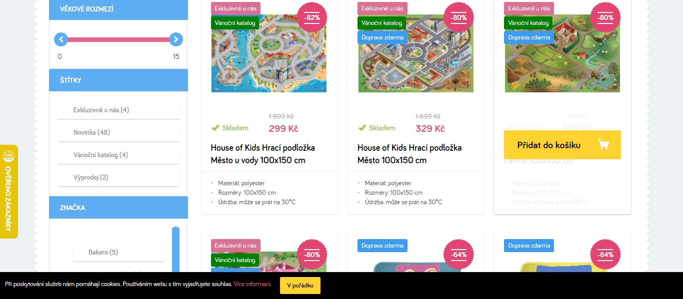 4 hrací podložky pro děti House of Kids