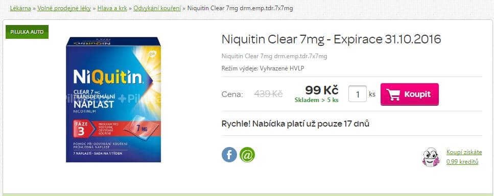 Náplasti Niquitin Clear levně
