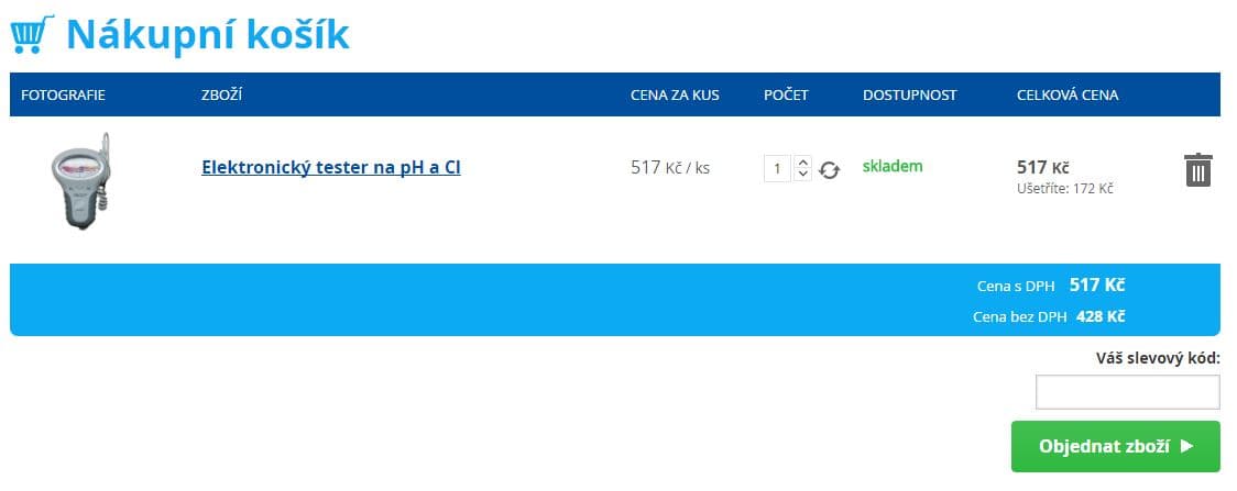 Elektronický tester pH a Cl