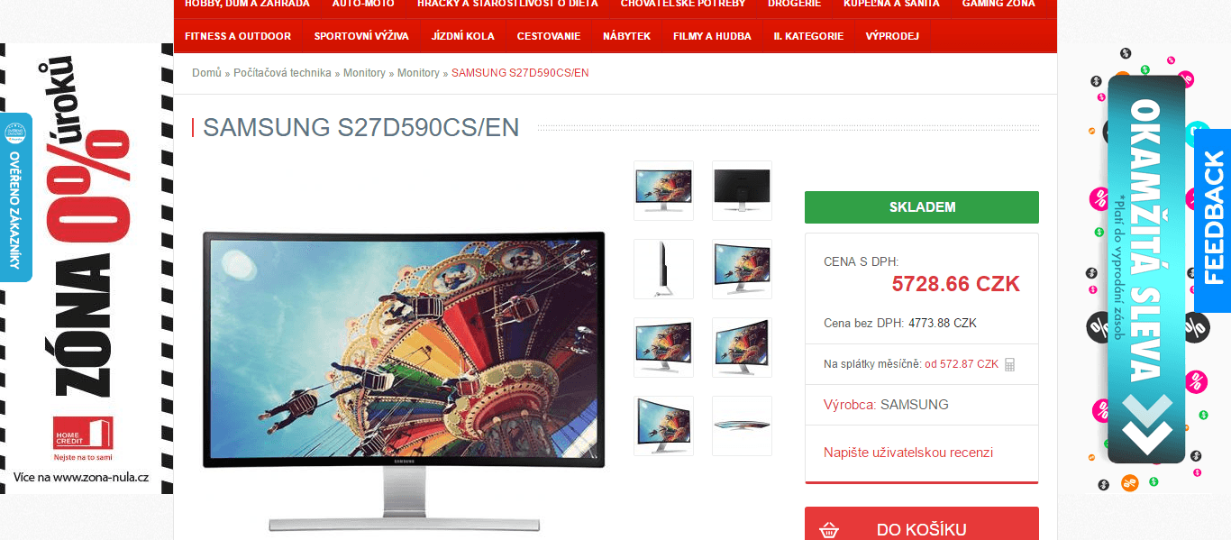 Zakřivený PC monitor Samsung 27"