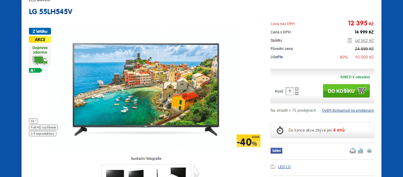 Full HD LED TV, 139 cm, LG