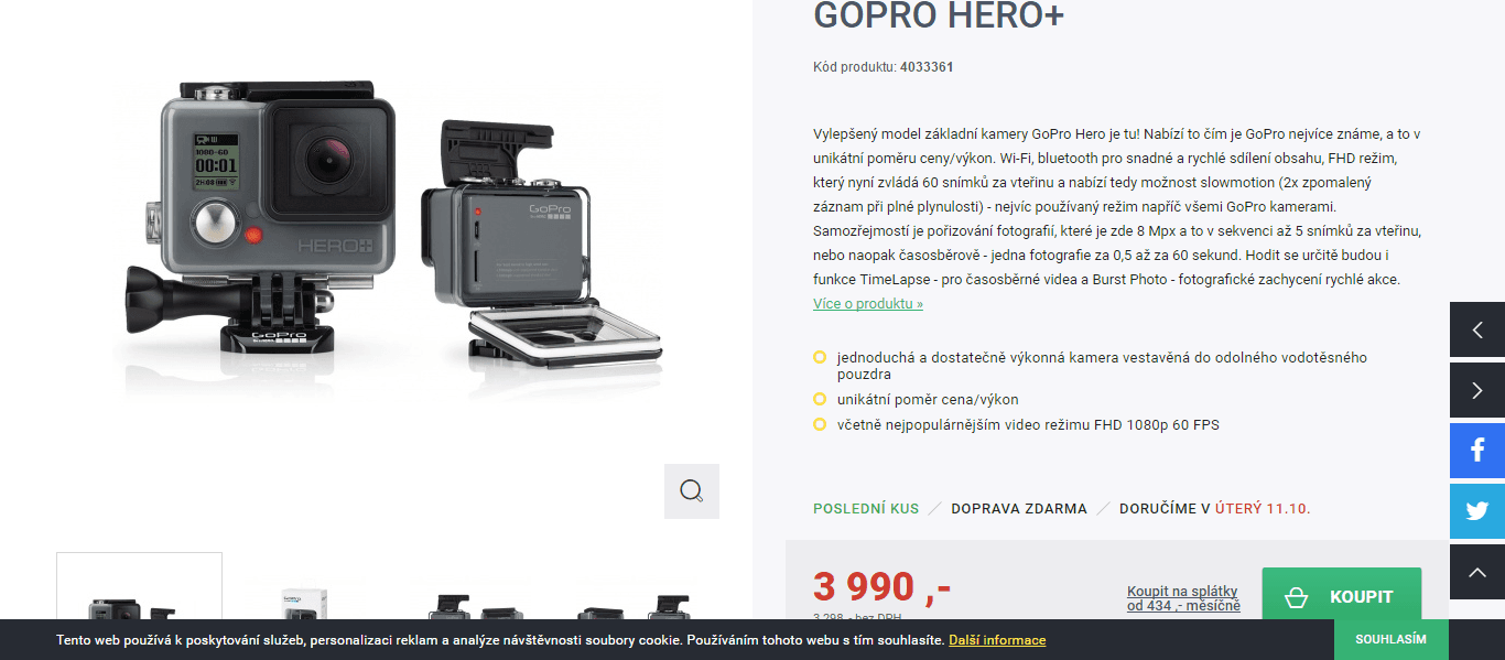 Sportovní kamera GoPro Hero+