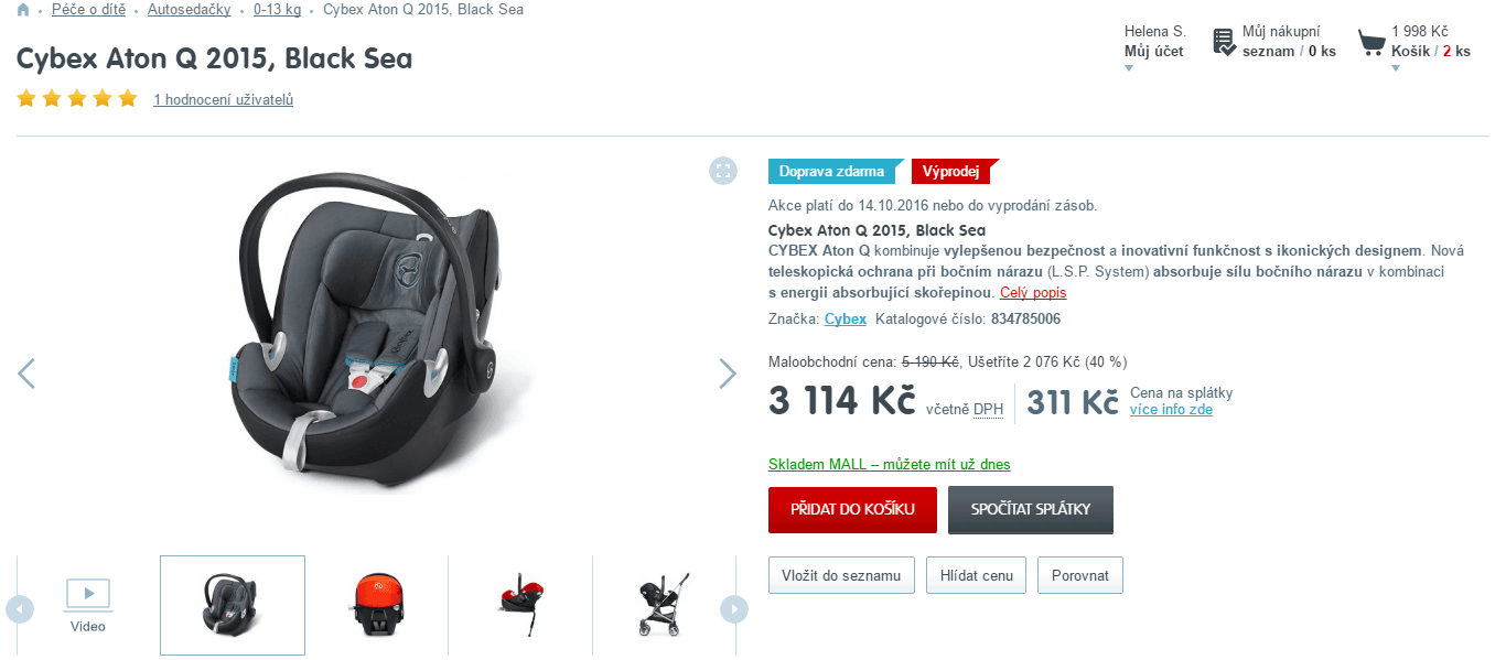 Autosedačka Cybex Aton Q 2015