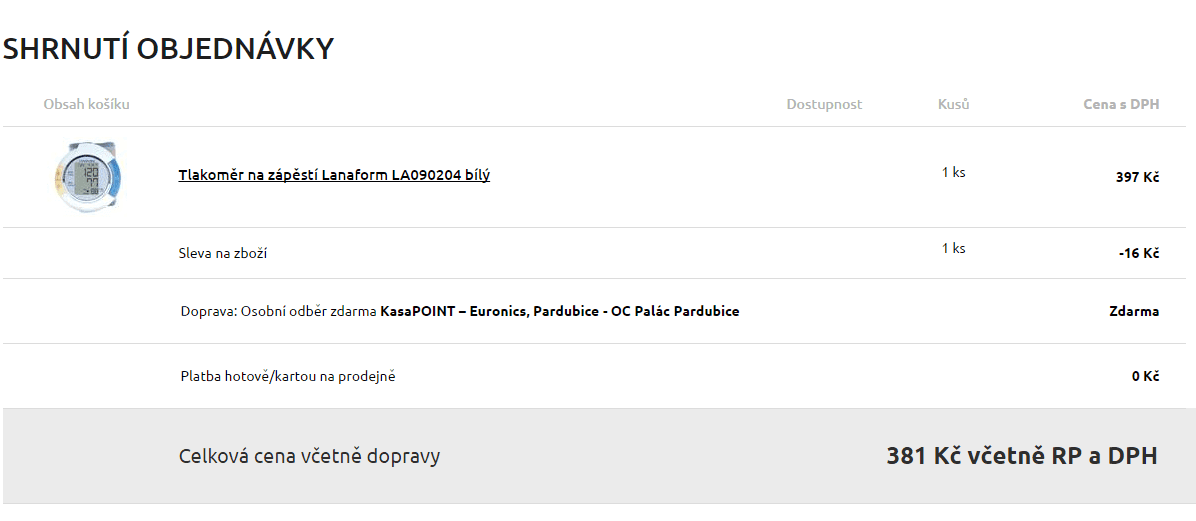 Měřič tlaku na zápěstí Lanaform 