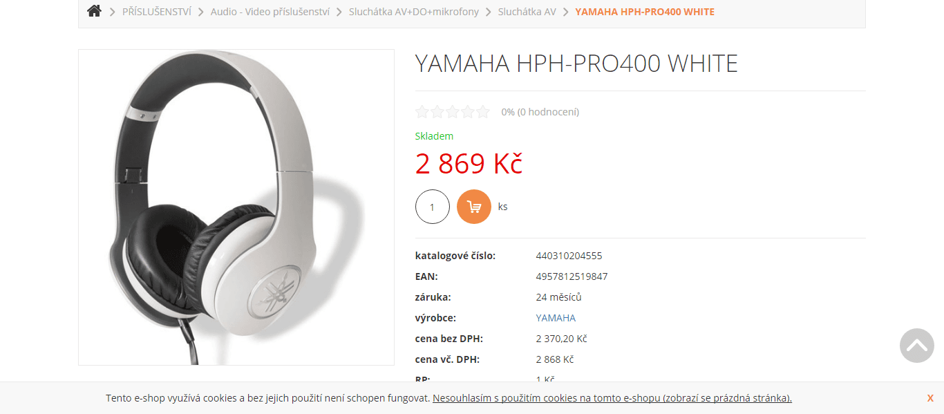Sluchátka Yamaha HPH-PRO 400