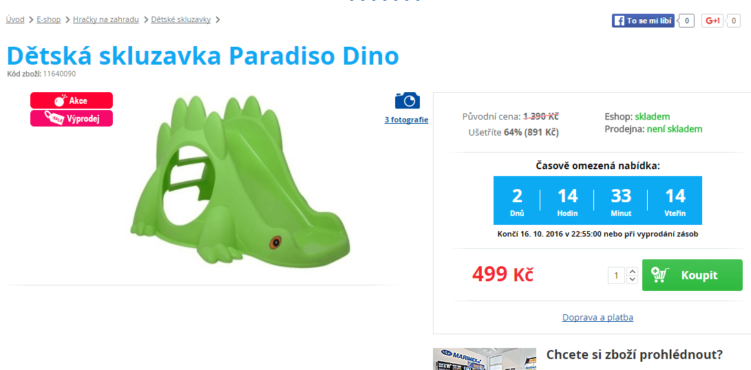 Dětská skluzavka, skluz 90 cm