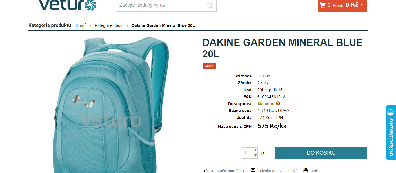 Batoh Dakine Garden Mineral Blue MNB 20l 