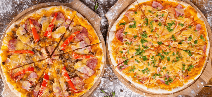 2× pizza dle vlastního výběru 