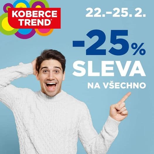 Sleva 25% na vše v Koberce Trend