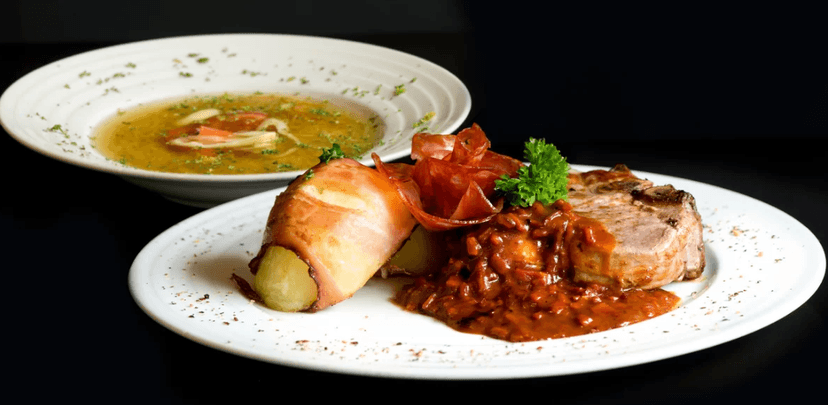 3chodové menu se steakem