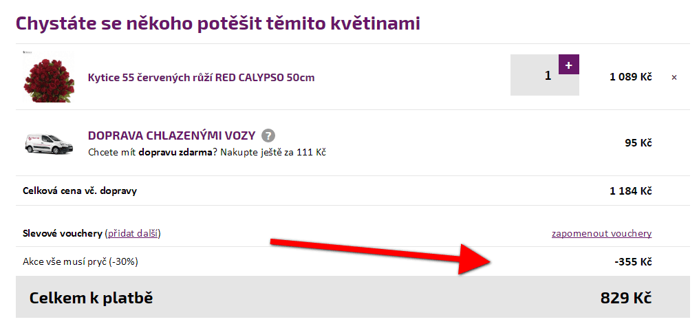 Sleva 30% na všechny květiny + rozvoz