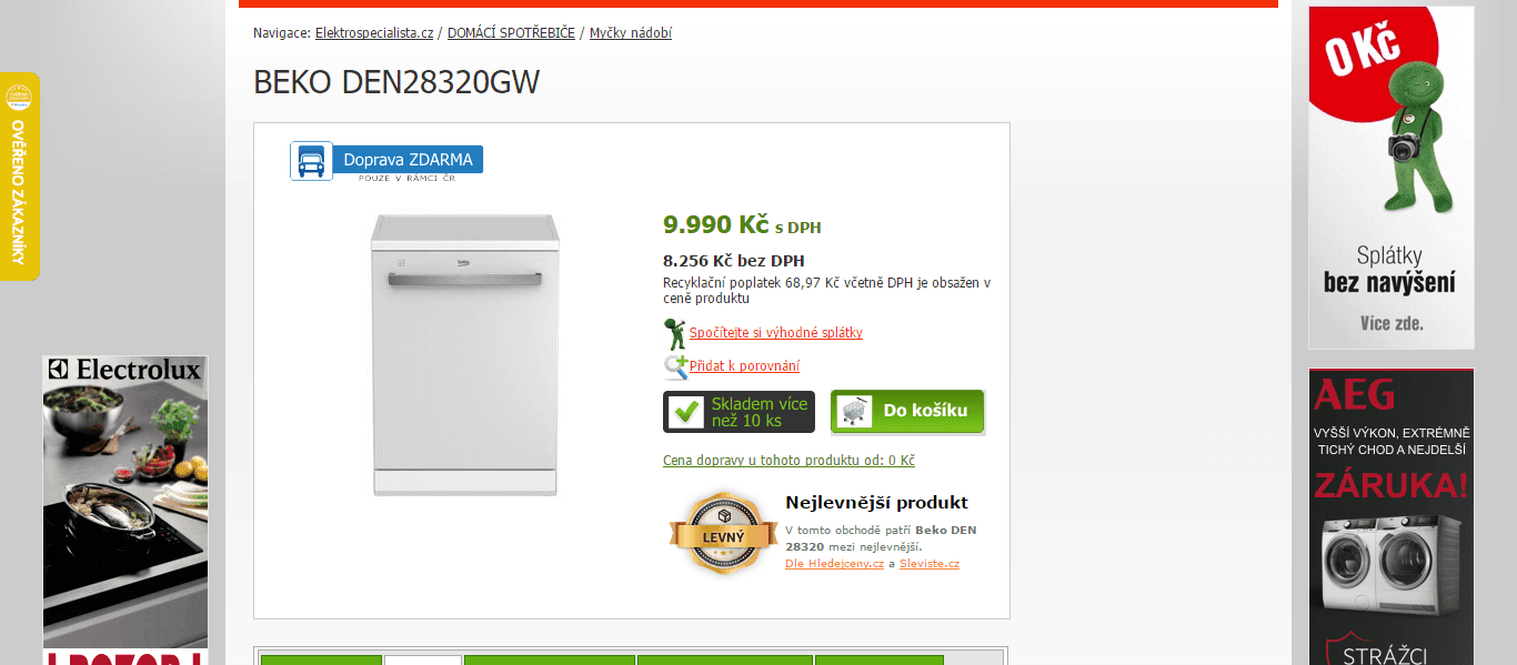 Myčka nádobí Beko DEN 28320 GW