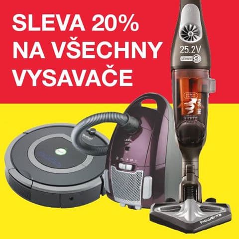 Sleva 20% na všechny vysavače, i roboty