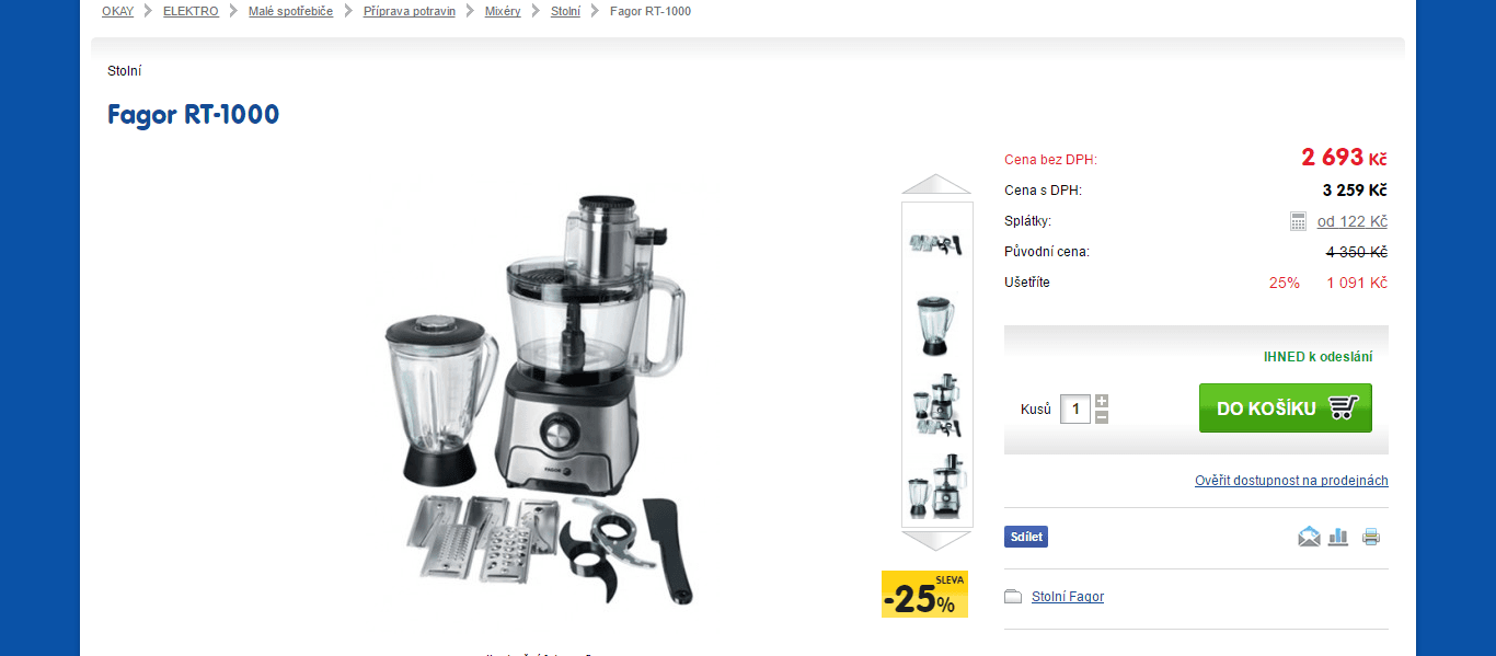 Kuchyňský robot FAGOR RT 1000