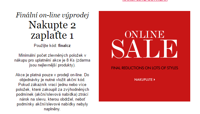 8 kousků z výprodeje, platíte jen 4