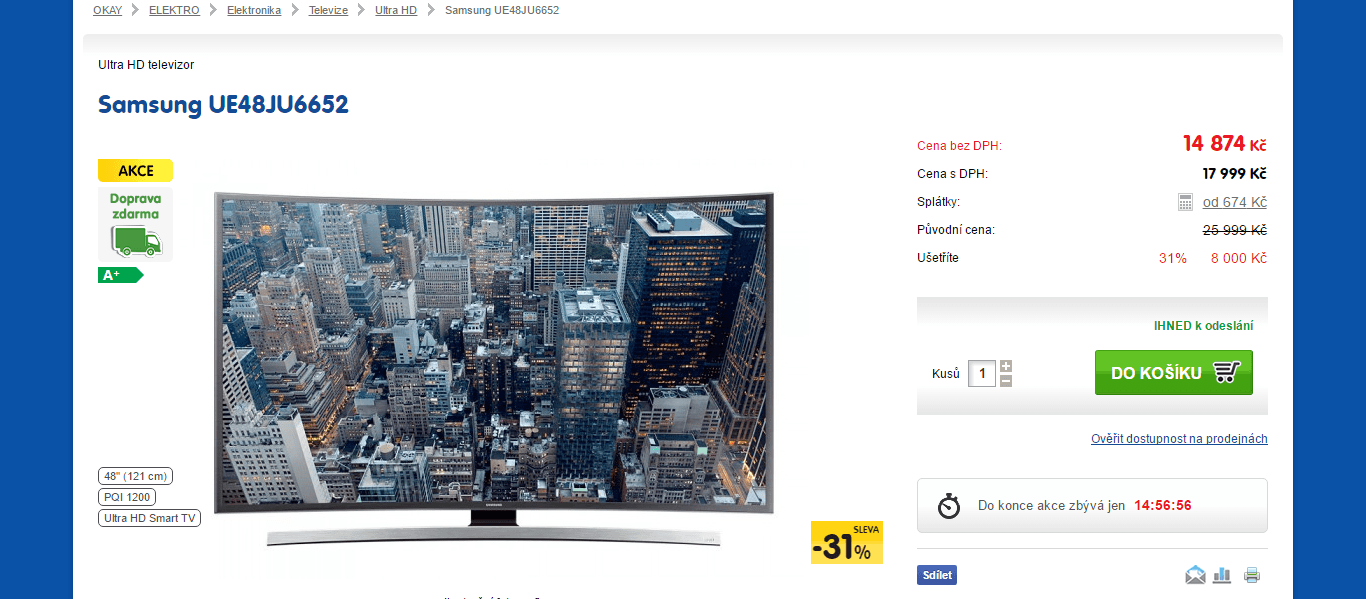 Ultra HD, Smart, Curve, 121 cm, Samsung