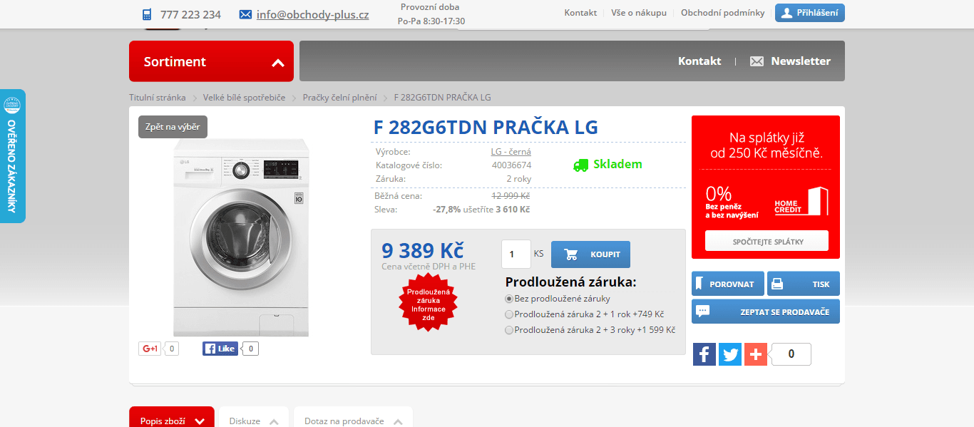 Pračka LG, 8kg, 1200 ot., A+++