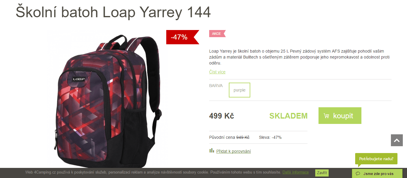 Školní batoh Loap Yarrey 126 Steeple 25 litrů