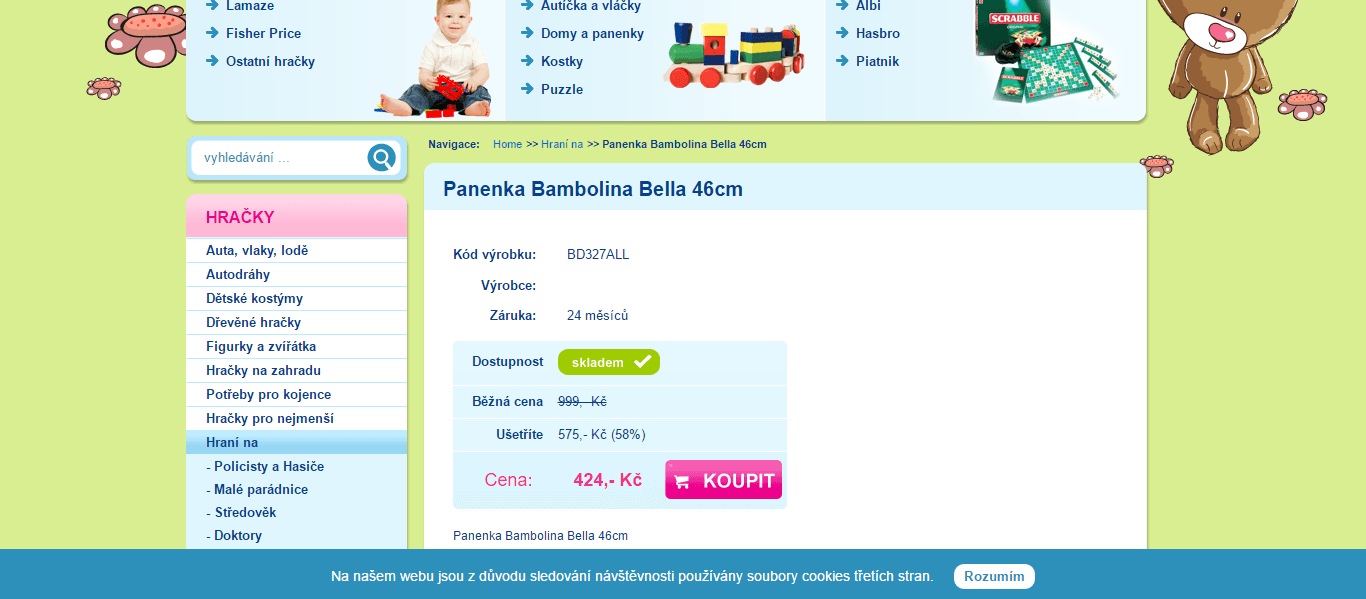 Panenka Dimian Bambolina Bella 46cm s doplňky