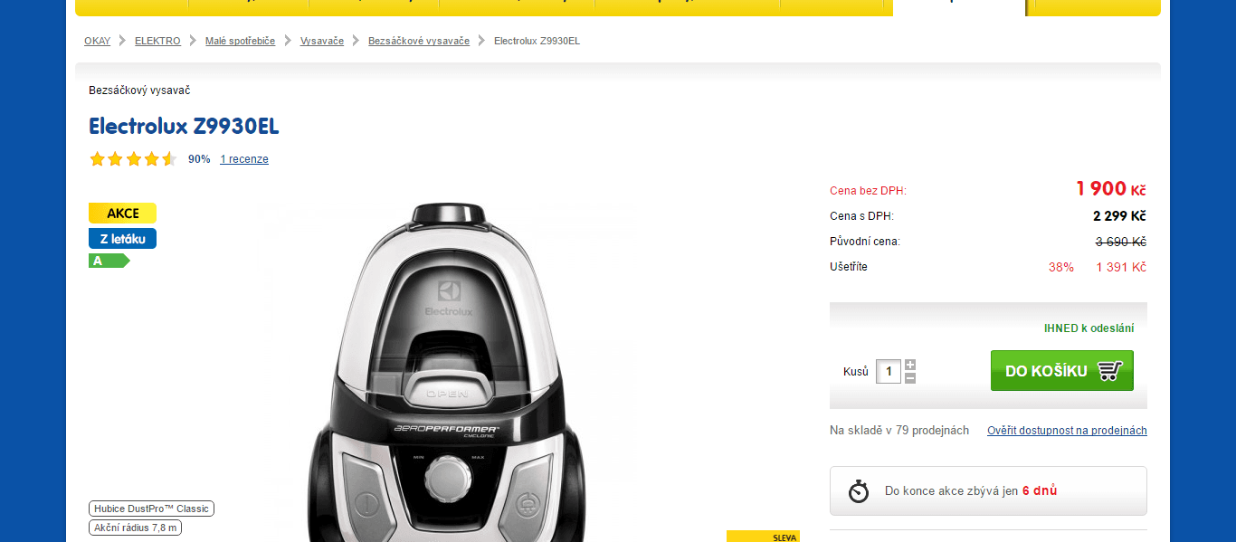 Bezsáčkový vysavač Electrolux Z 9930 EL