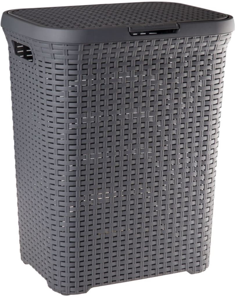 Koš na prádlo, 58 litrů, plast / ratan