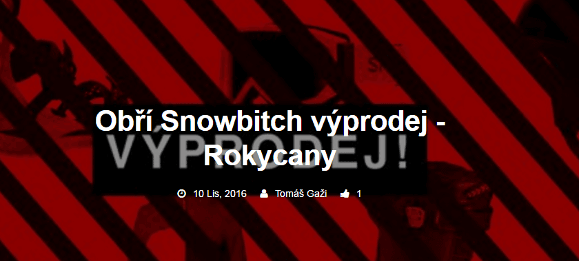 Výprodej Snowbitch v Rokycanech
