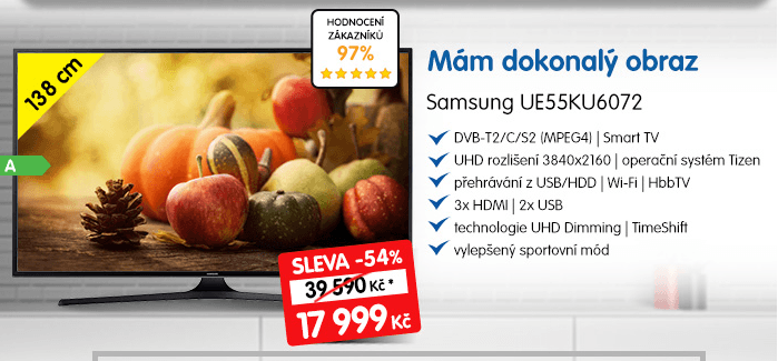 Ultra HD TV, Smart, 138 cm, Samsung