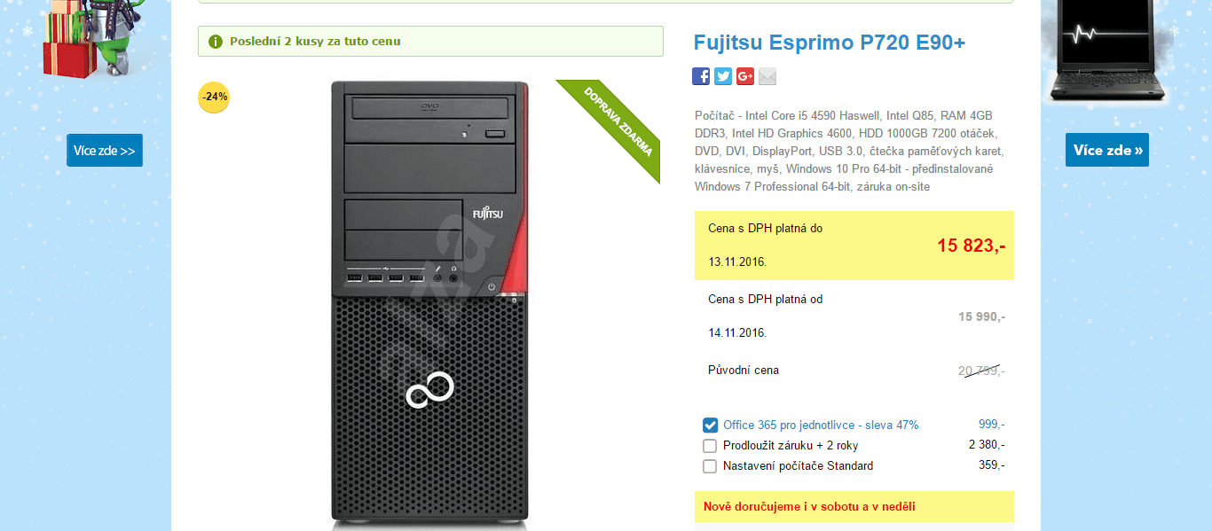 PC Fujitsu, i5 - 3,8GHz, 4GB RAM, 1 TB 