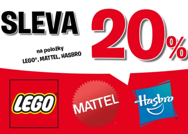 Sleva 20% na Lego, Mattel a Hasbro