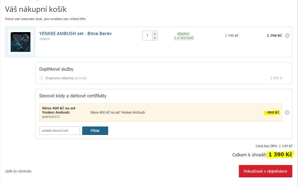 Yenkee Ambush set klávesnice, myš, sluchátka