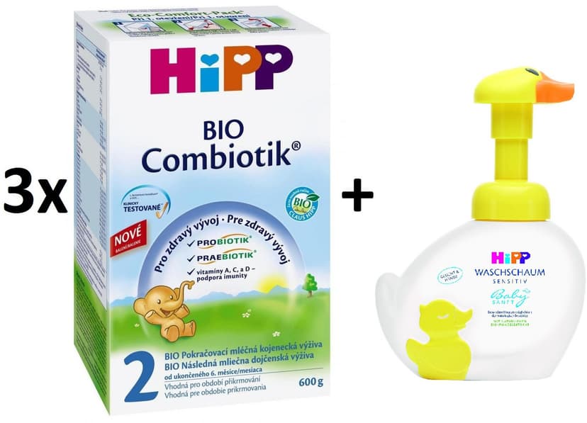HiPP 2 BIO Combiotic - 3x600g + dárek