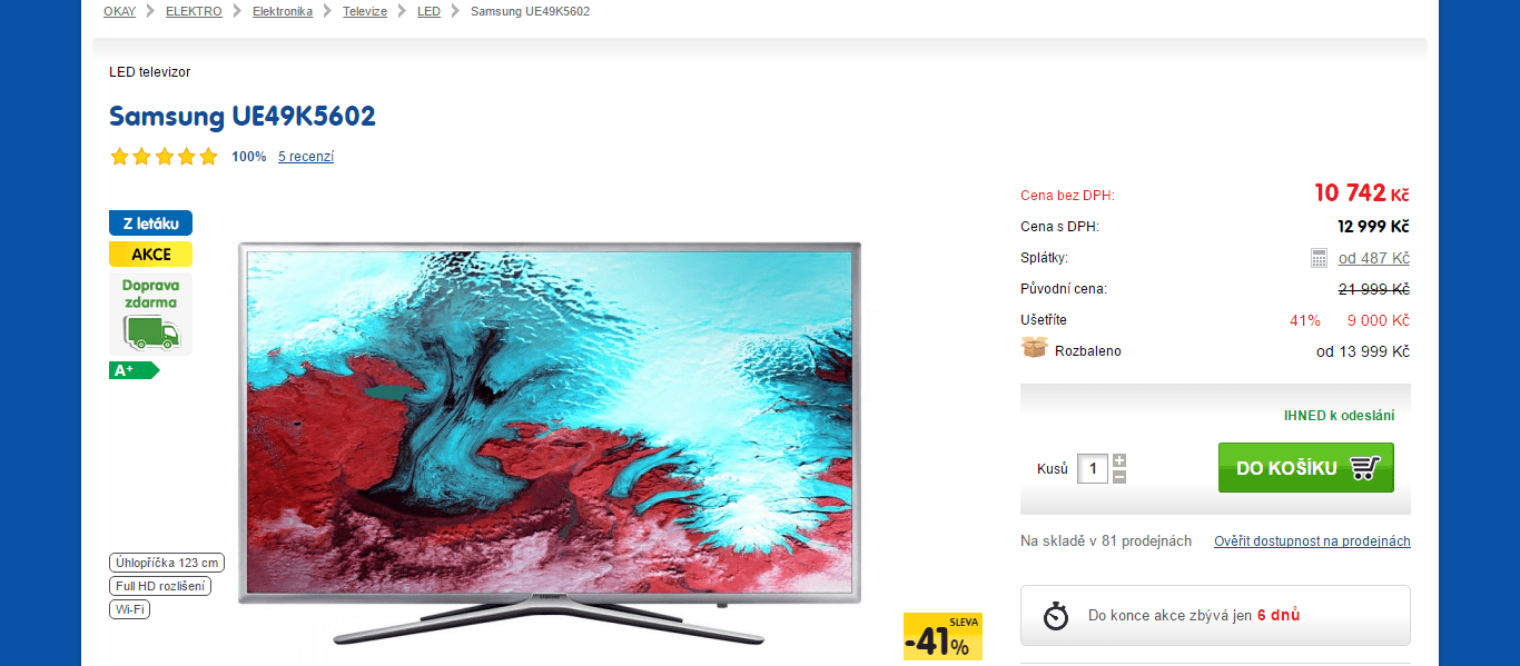 Full HD TV, Smart, 123 cm, Samsung